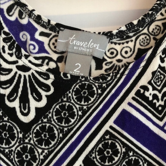 Chico’s Patterned Tank Top Size 2 - Picture 3 of 5